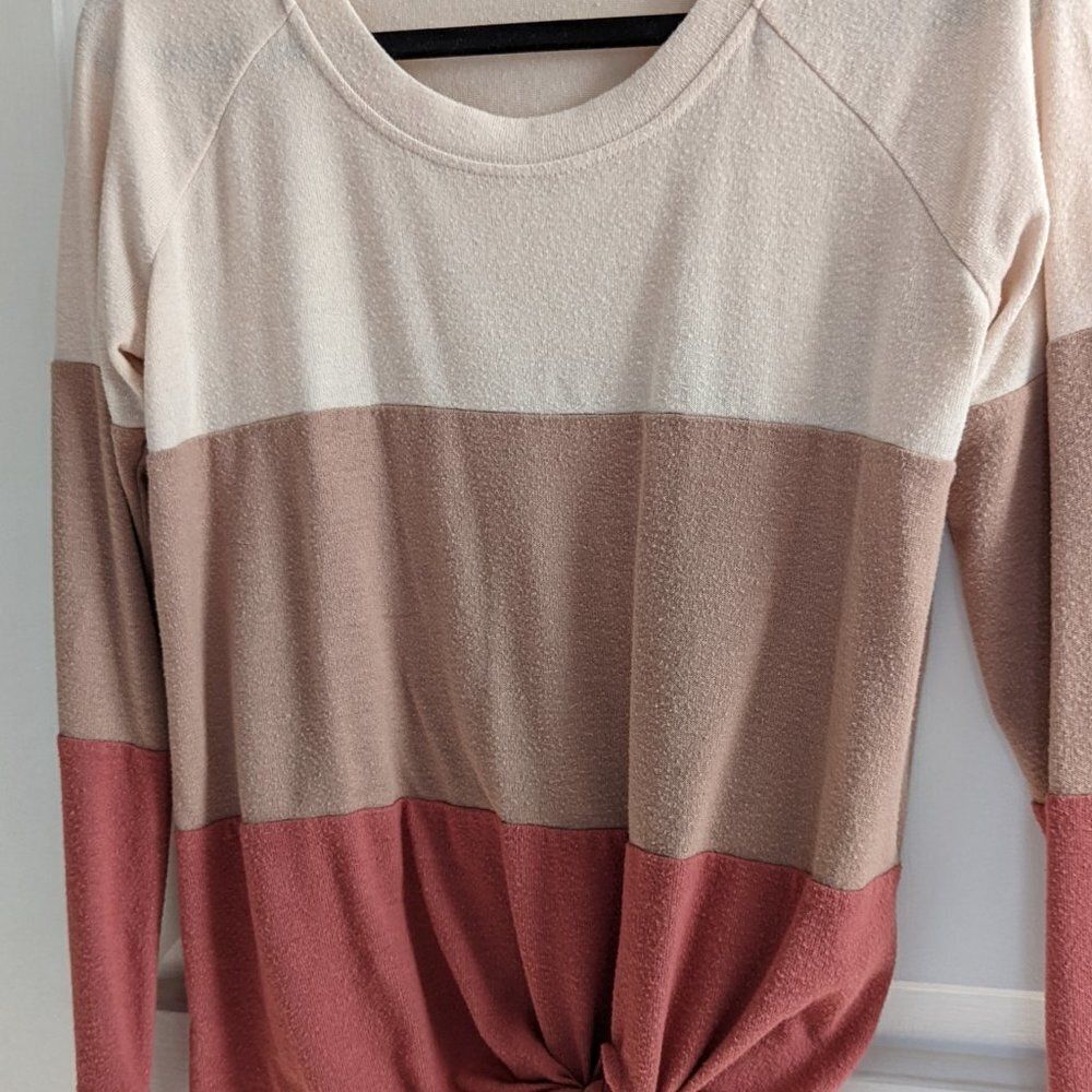 Nine Britton Araya Tie Front Brushed Knit Long Sleeve Top Size XS - Picture 6 of 6